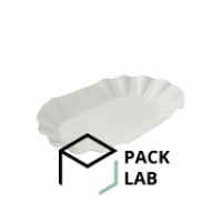 White laminated oval paper plate 210*140 mm